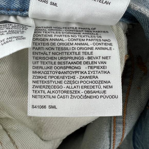 Urban Renewal Levi's Vintage Recycled Denim Jeans Blue Cotton Distressed XS NEW - Picture 12 of 13